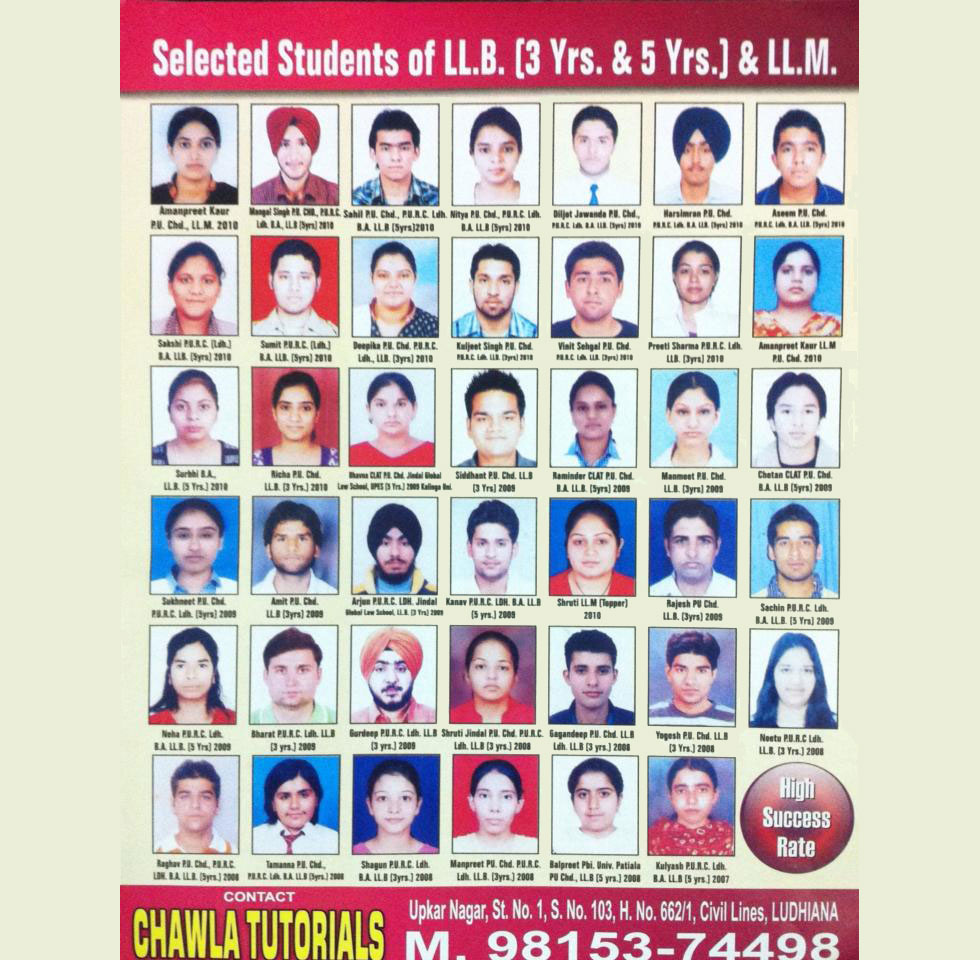 Chawla Tutorials Ludhiana, Coaching Institute Ludhiana, Ludhiana CLAT For 5 years Law Coaching